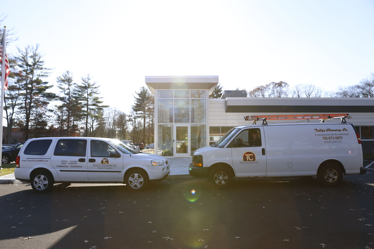 Tully's Cleaning crew providing commercial cleaning services for a South Shore, MA office
